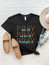 'Pray All Day' Short Sleeve Print T-Shirt - Celes Fashion